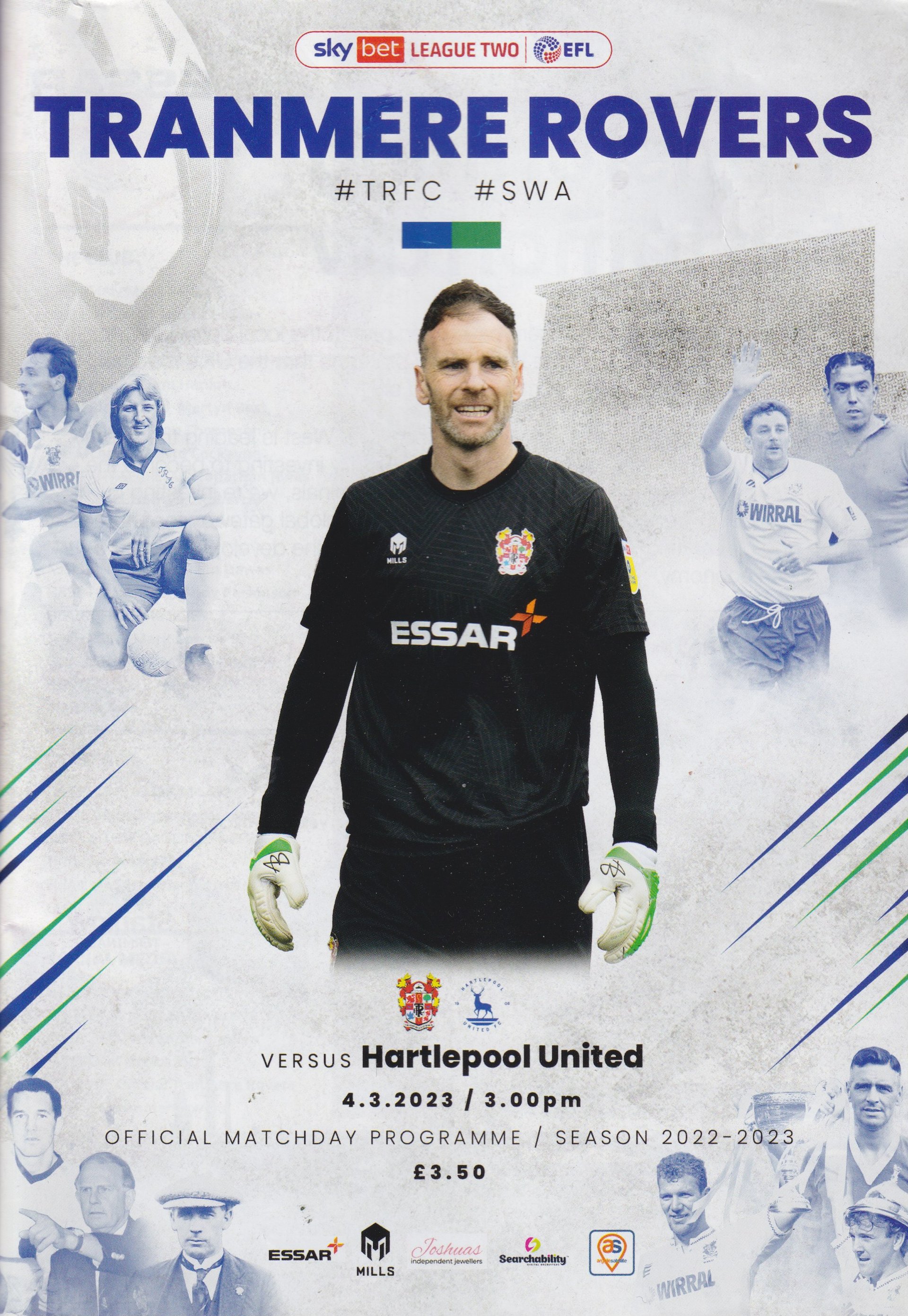 Tranmere Rovers v Hartlepool United match programme